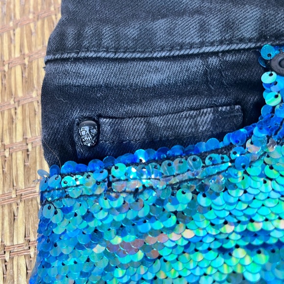 Blackheart low rise denim sequin shorts - Picture 6 of 10